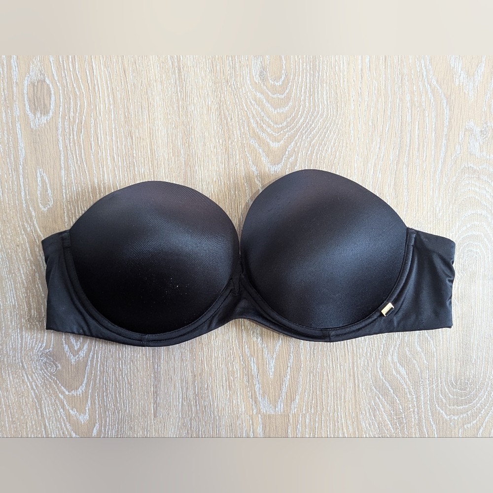 Victoria's Secret Black Strapless Molded T-Shirt Bra